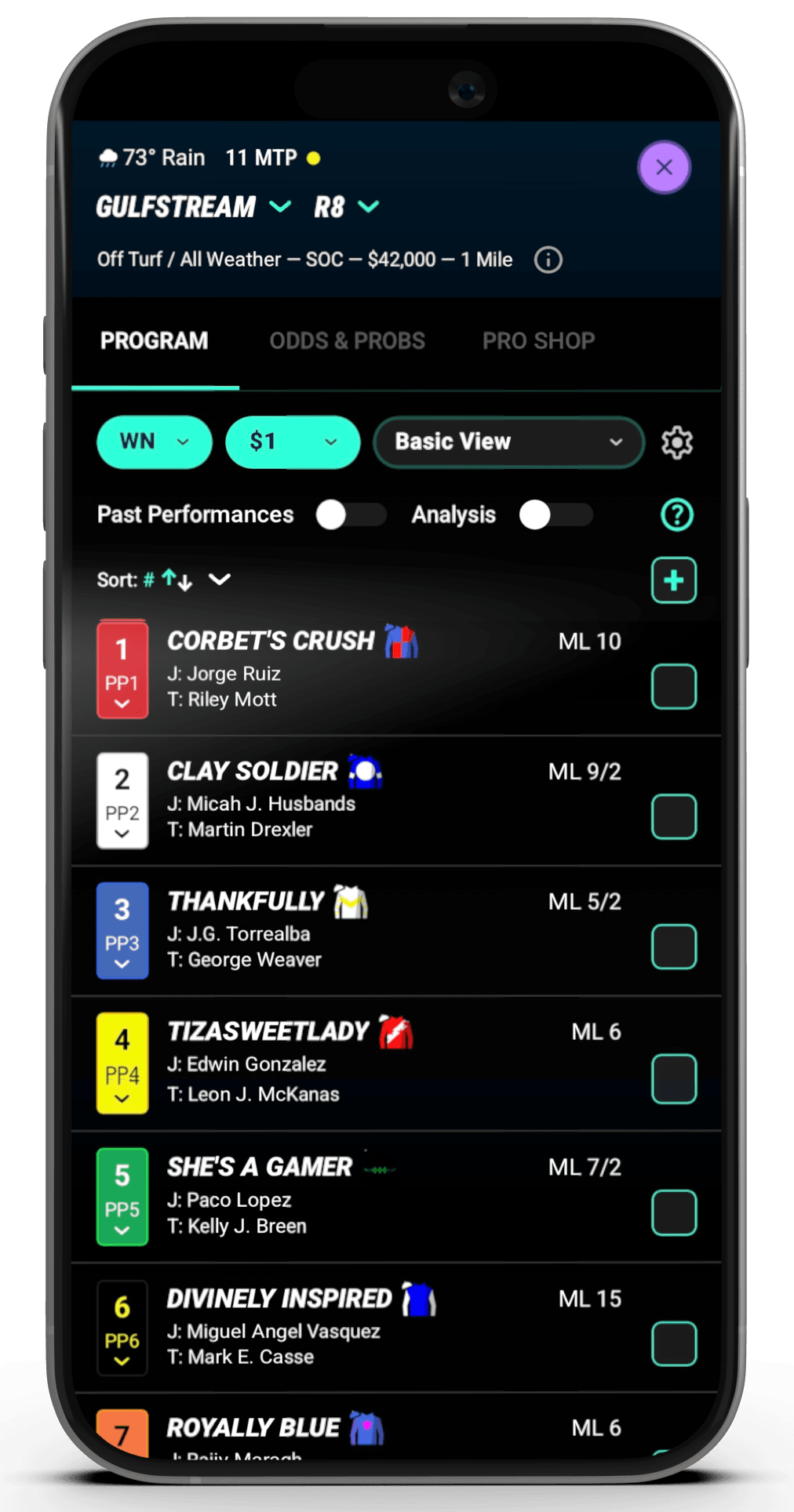 iPhone with bet app displayed on the screen