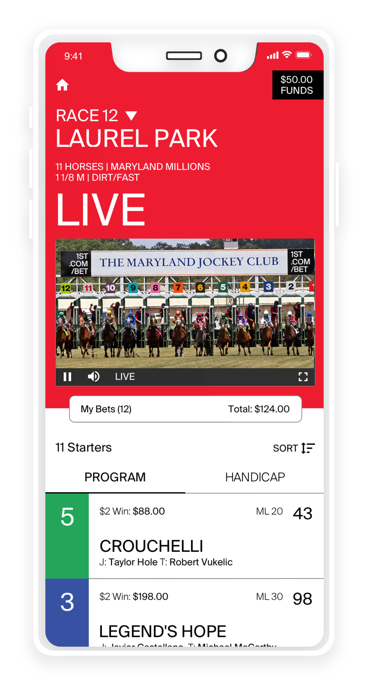 1st bet online horse racing betting at laurel park